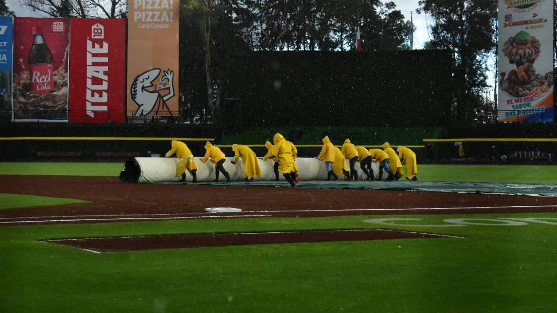 Pericos de Puebla lluvia en el Estadio Hermanos Serdan